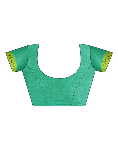 Lime Green Chiffon Printed Saree