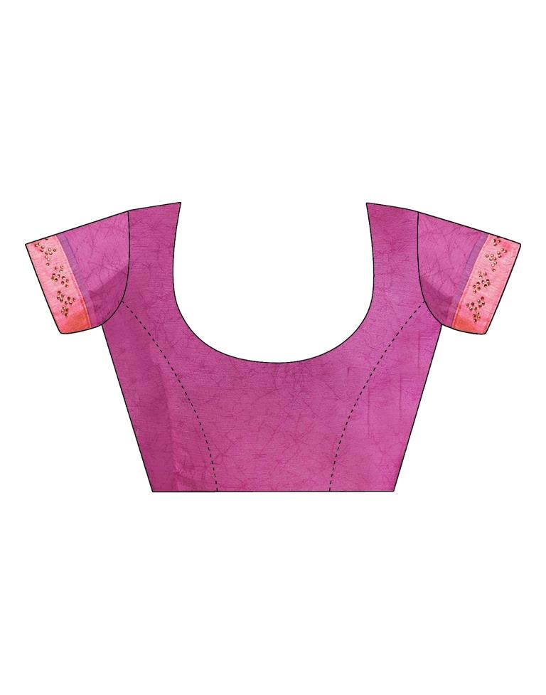 Rose Pink Chiffon Printed Saree