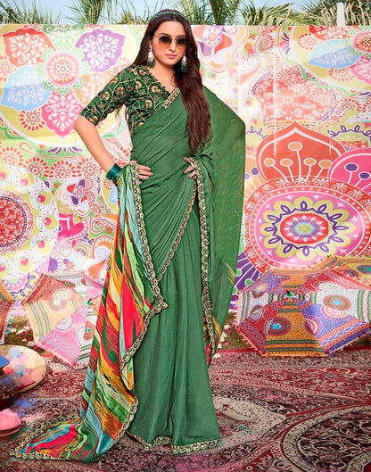 Multicolor Georgette Embroidery Saree