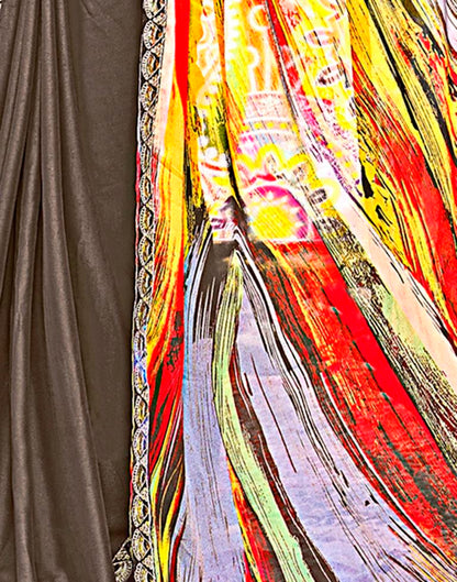 Multicolor Georgette Embroidery Saree