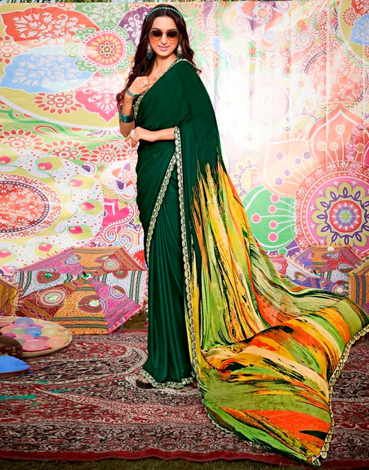Multicolor Georgette Embroidery Saree