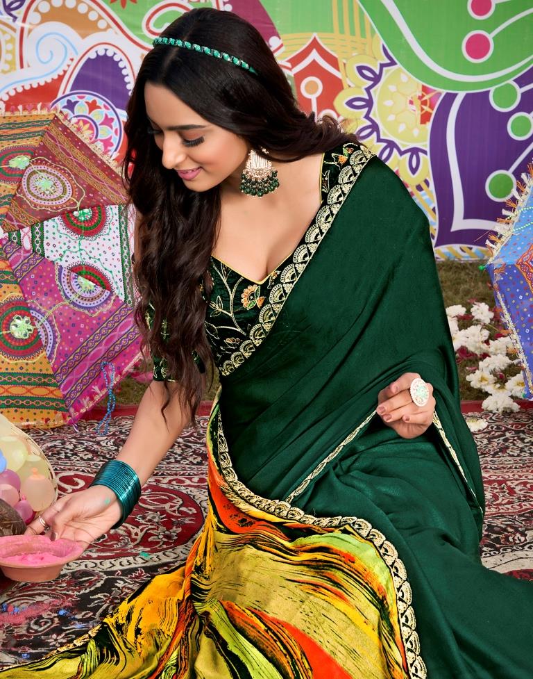 Multicolor Georgette Embroidery Saree