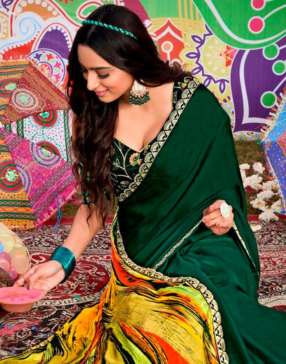 Multicolor Georgette Embroidery Saree