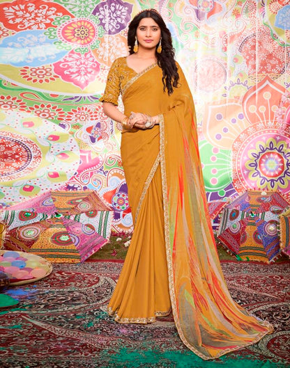 Multicolor Georgette Embroidery Saree