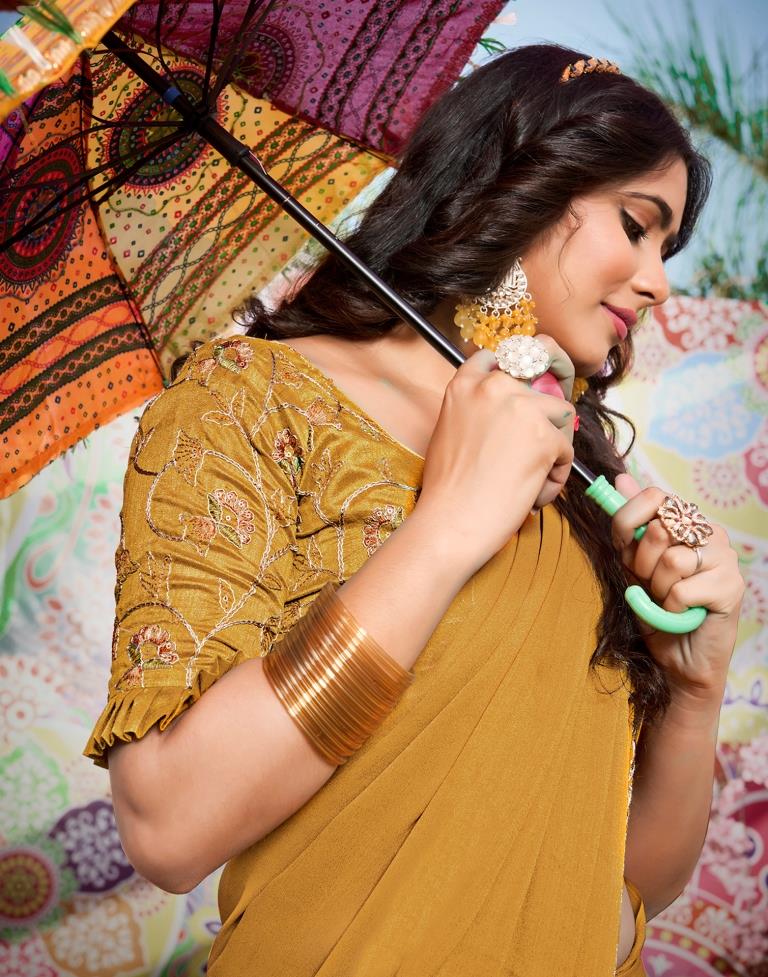 Multicolor Georgette Embroidery Saree