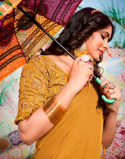 Multicolor Georgette Embroidery Saree