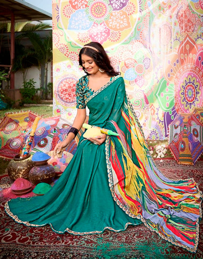 Multicolor Georgette Embroidery Saree