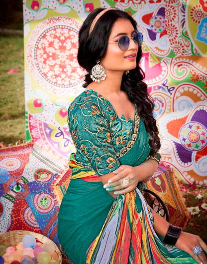Multicolor Georgette Embroidery Saree