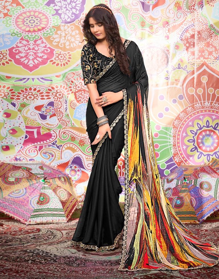 Multicolor Georgette Embroidery Saree