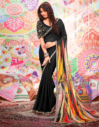 Multicolor Georgette Embroidery Saree