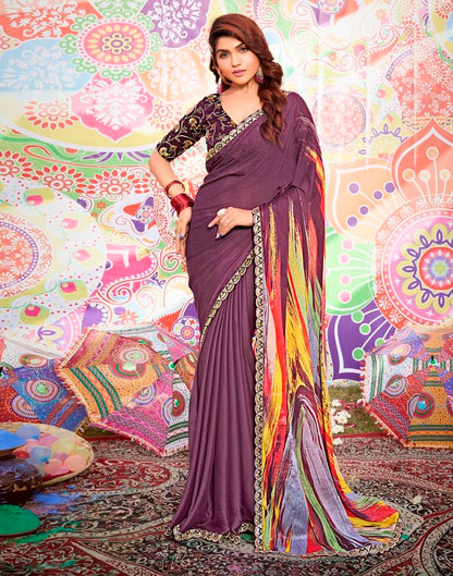 Multicolor Georgette Embroidery Saree
