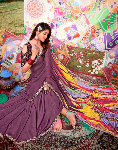 Multicolor Georgette Embroidery Saree