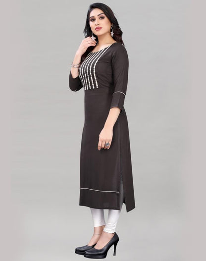 Grey Embroidered Kurti | Leemboodi