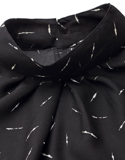 Black Mandarin Neck Top | Sudathi