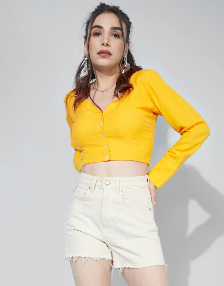 Yellow Cardigan Top | Leemboodi