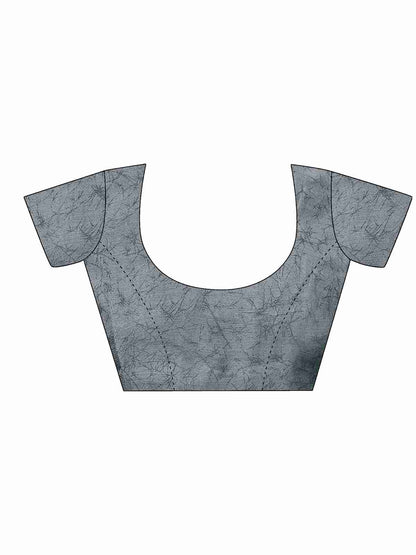 Grey Chiffon Printed Saree