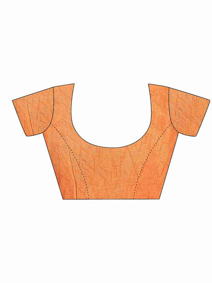 Orange Chiffon Printed Saree