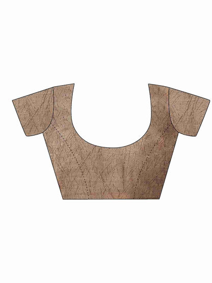 Brown Chiffon Printed Saree