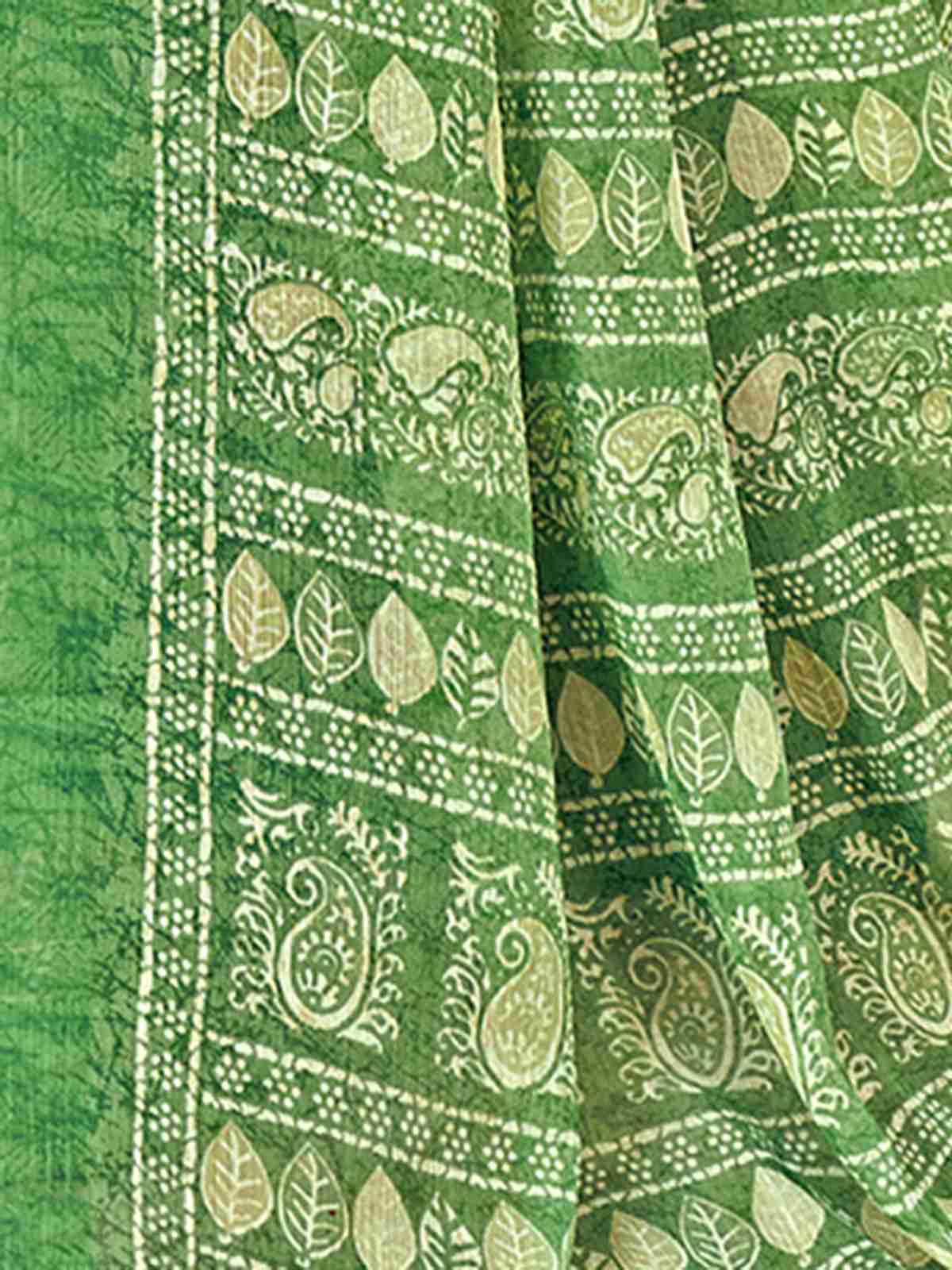Green Chiffon Printed Saree