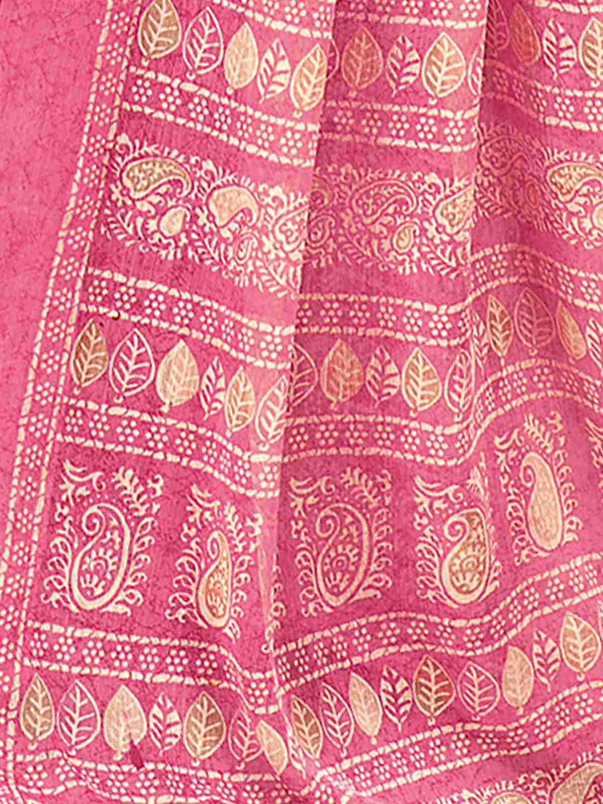 Pink Chiffon Printed Saree