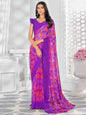 Violet Chiffon Printed Saree