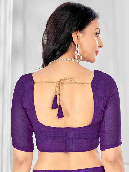 Violet Chiffon Printed Saree