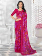 Magenta Chiffon Printed Saree
