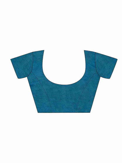 Blue Chiffon Printed Saree