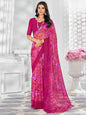 Magenta Chiffon Printed Saree