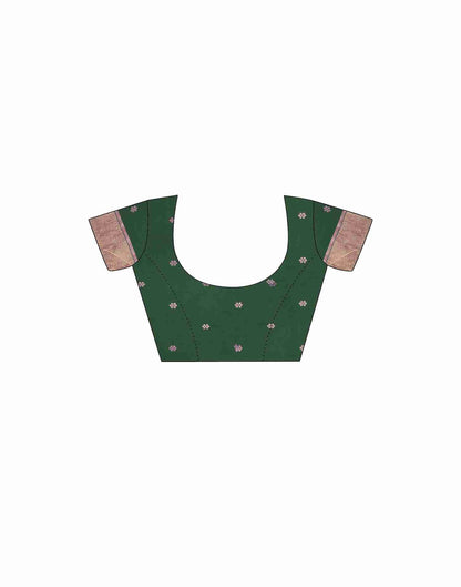 Green Floral Silk Woven Saree