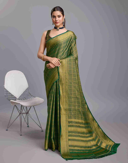 Green Silk Plain Saree