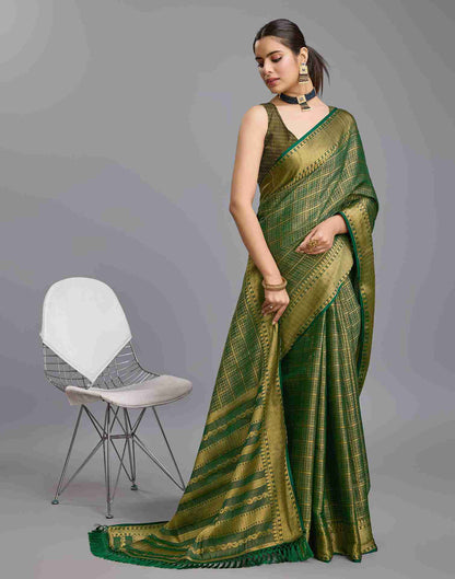 Green Silk Plain Saree