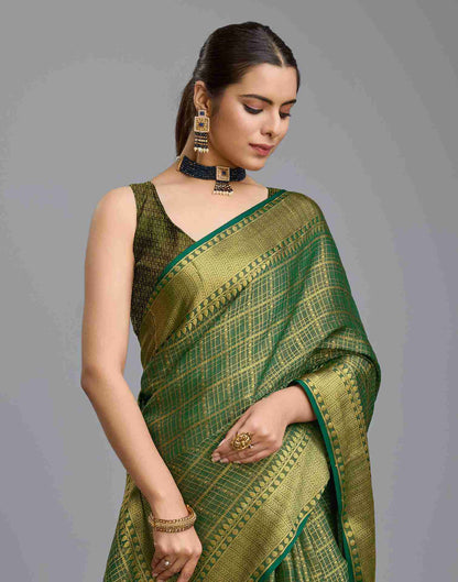 Green Silk Plain Saree