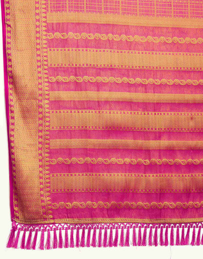 Pink Silk Plain Saree