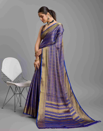 Blue Silk Plain Saree