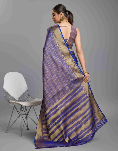 Blue Silk Plain Saree