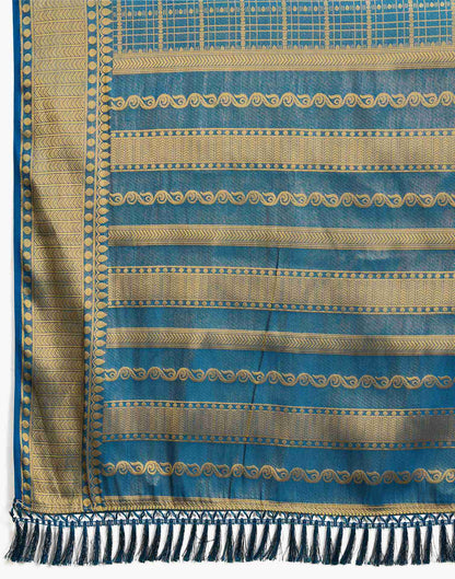 Blue Silk Plain Saree