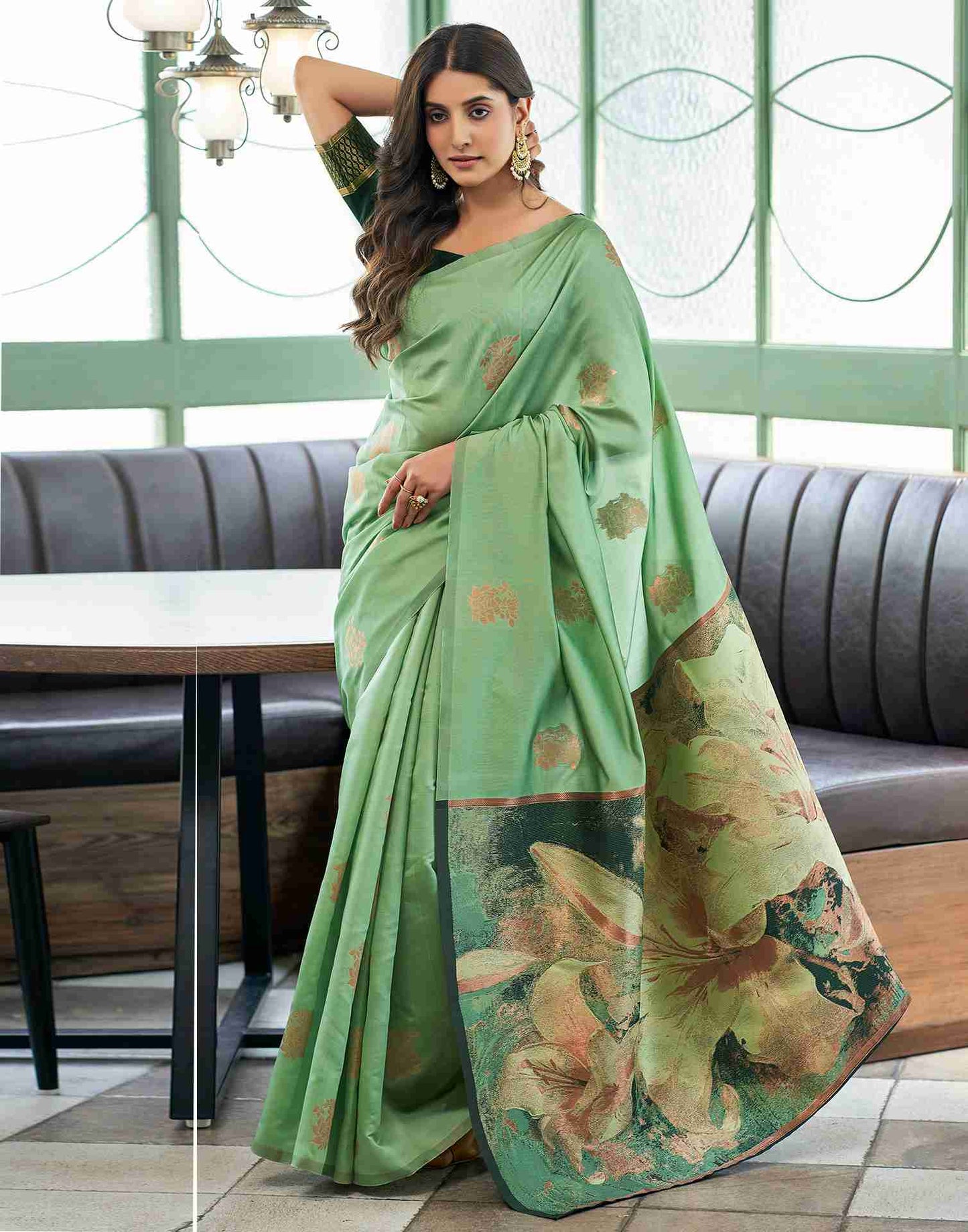 Green Silk Woven Saree