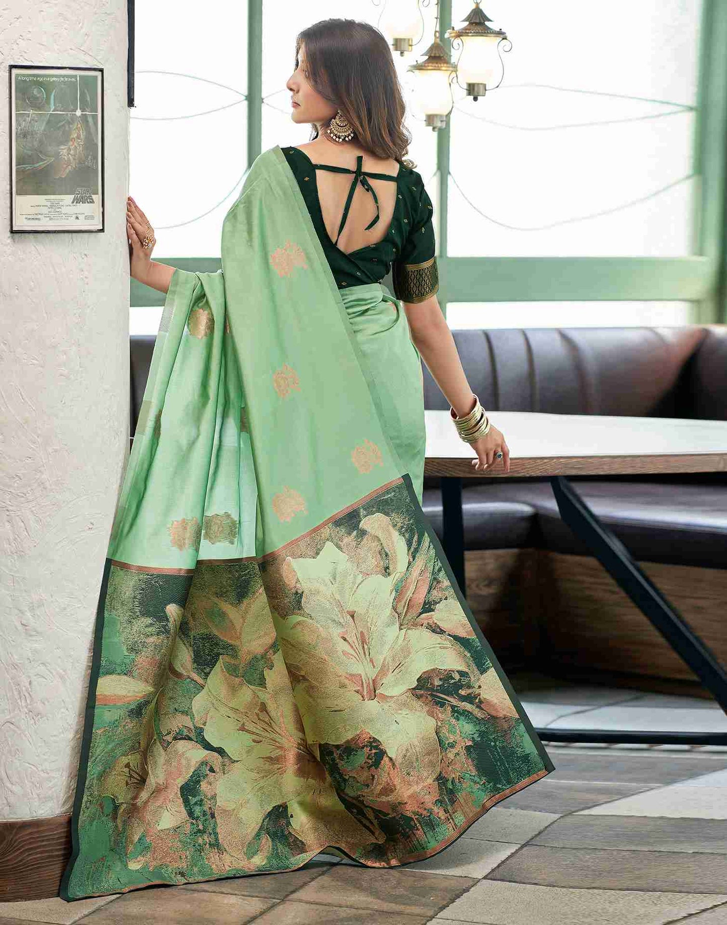 Green Silk Woven Saree