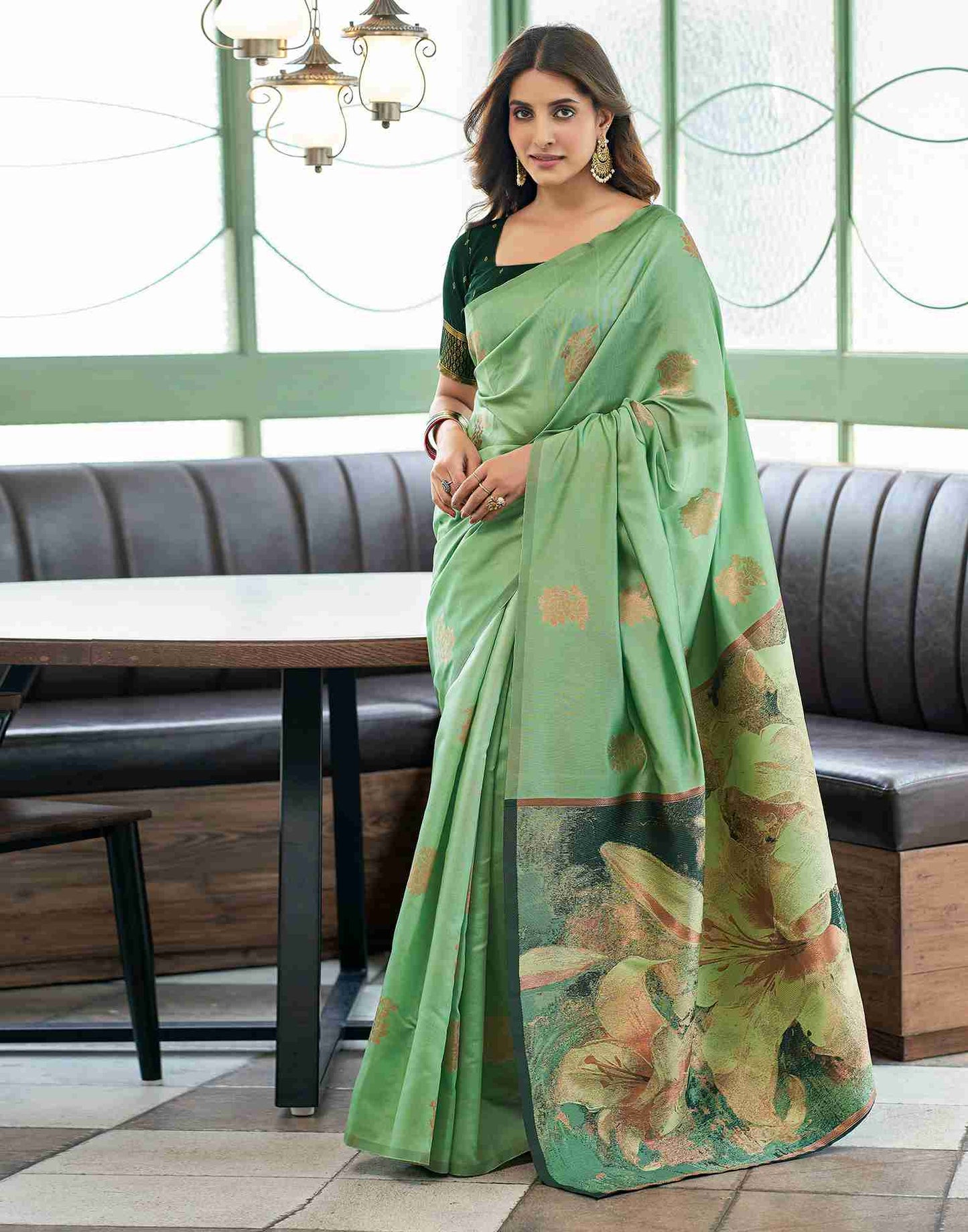 Green Silk Woven Saree