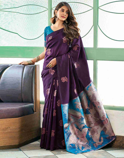 Blue Silk Woven Saree