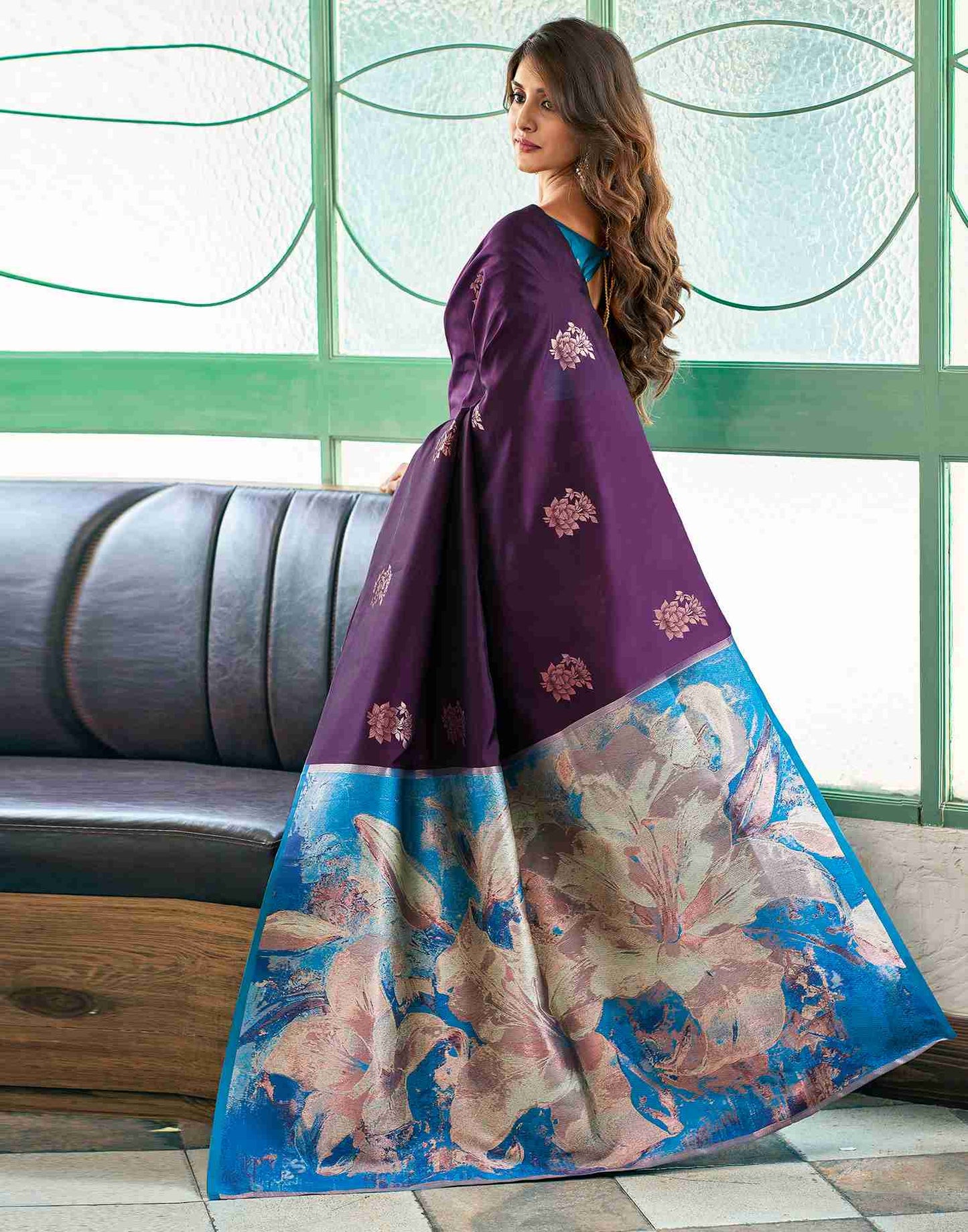 Blue Silk Woven Saree