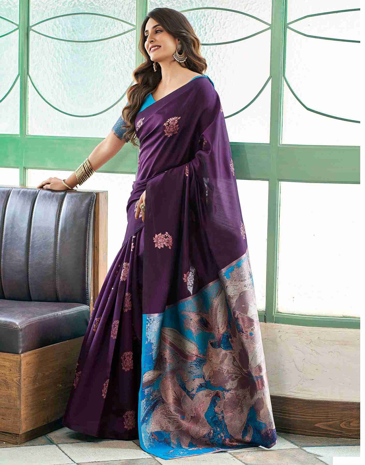 Blue Silk Woven Saree
