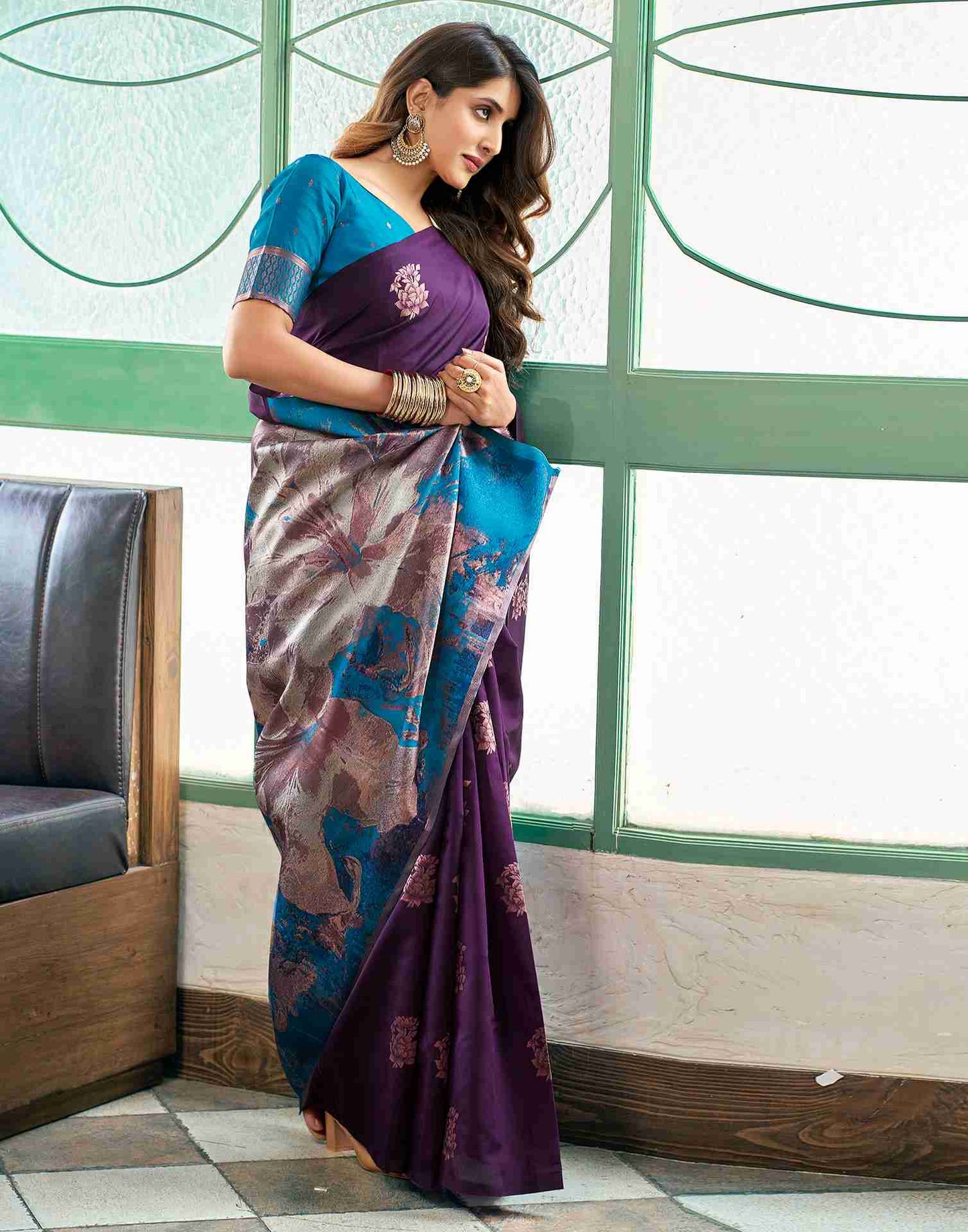 Blue Silk Woven Saree