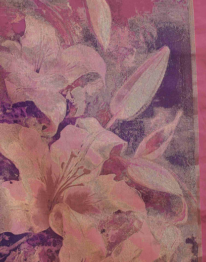 Pink Silk Floral Woven Saree