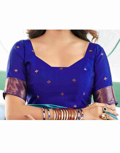 Blue Silk Woven Saree
