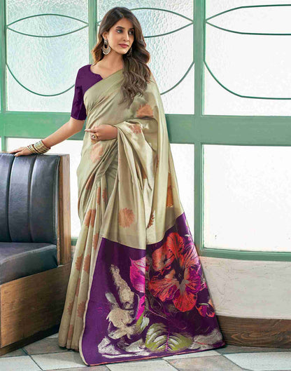 Purple Silk Woven Saree