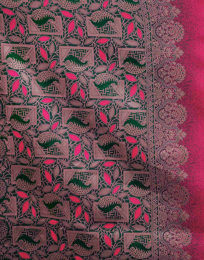 Pink And Green Weaving Silk Saree
