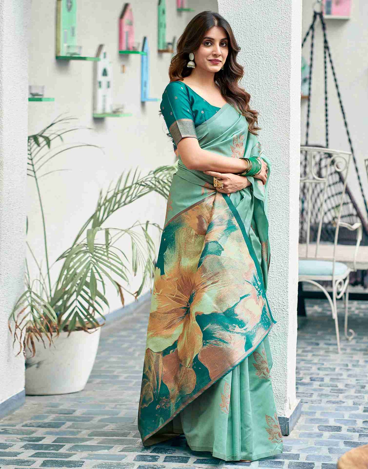 Green Silk Woven Saree