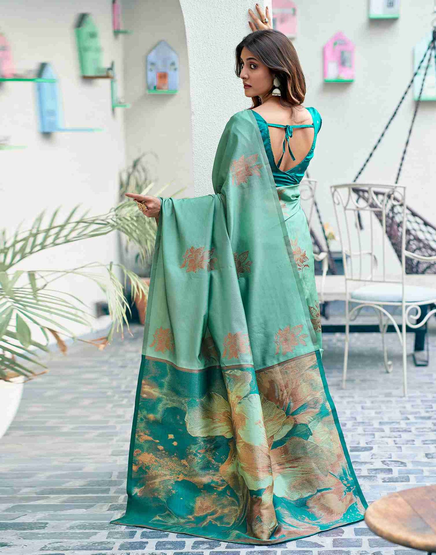 Green Silk Woven Saree